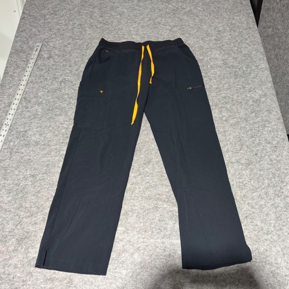 FIGS Scrub Pants‎ Black Jogger Cargo Zipper Pockets Drawstring Women